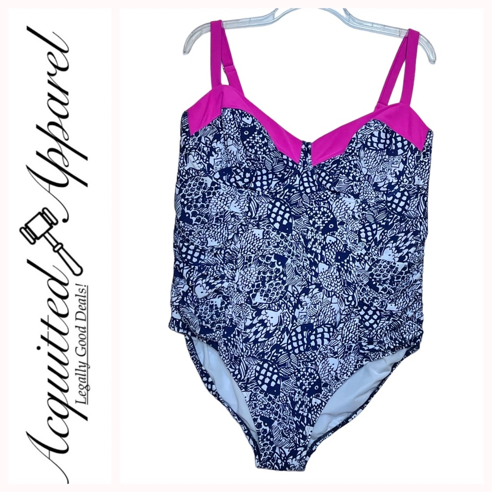NWOT Lilly Pulitzer for Target Fish Print One Piece Swimwear 26W